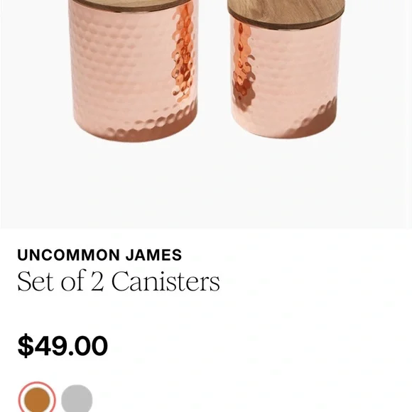 Uncommon James Copper and Wood Canister Set - Picture 5 of 6